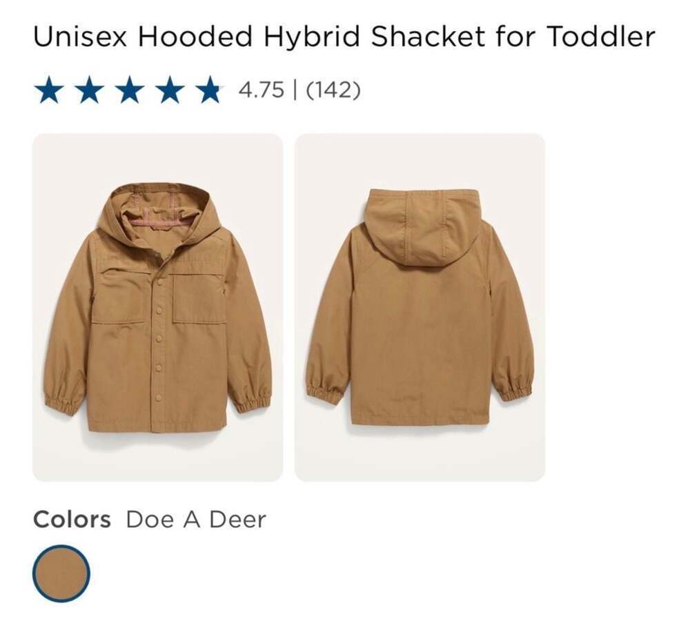 Old Navy Kids Hooded Windbreaker Jacket, Sz 5T